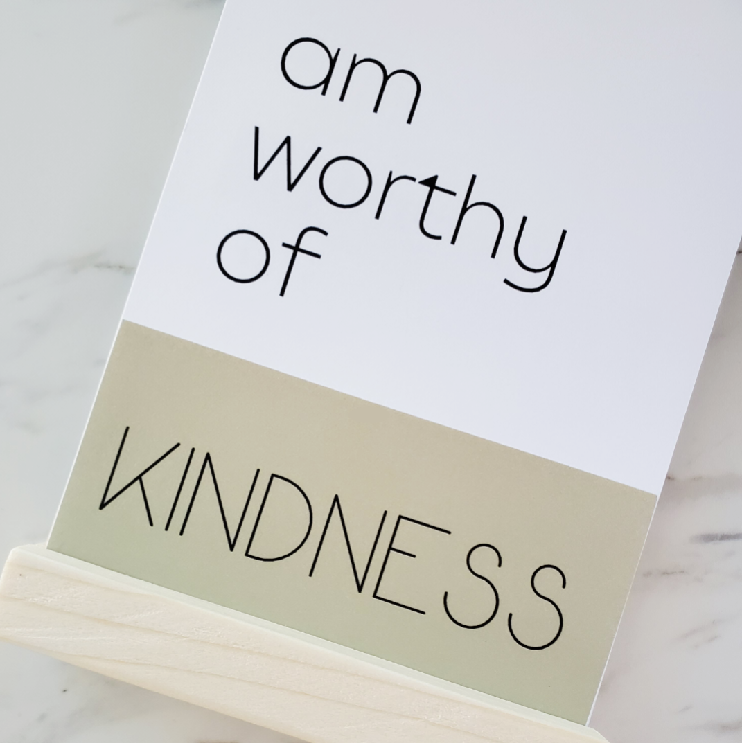 I Am Worthy Of | Wooden Stand & Digital Download - Affirmation Cards